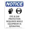 Signmission OSHA Sign, Eye & Glove Protection With Symbol, 10in X 7in Rigid Plastic, 7" W, 10" H, Portrait OS-NS-P-710-V-12296 - alternate 1